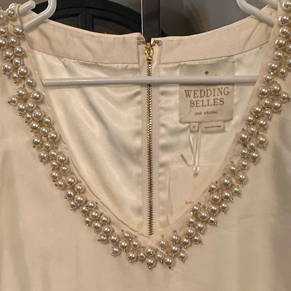 Kate Spade NWT Cream Pearl V-Neck Wedding Belles Dyan Bridal Dress 425.00 SZ 8 - Picture 3 of 8